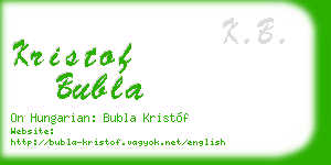 kristof bubla business card